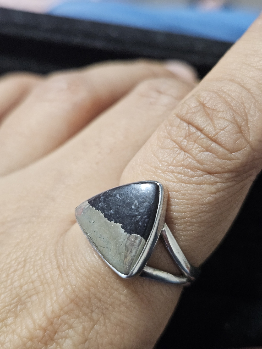 925S Gold Pyrite Magnetite Ring